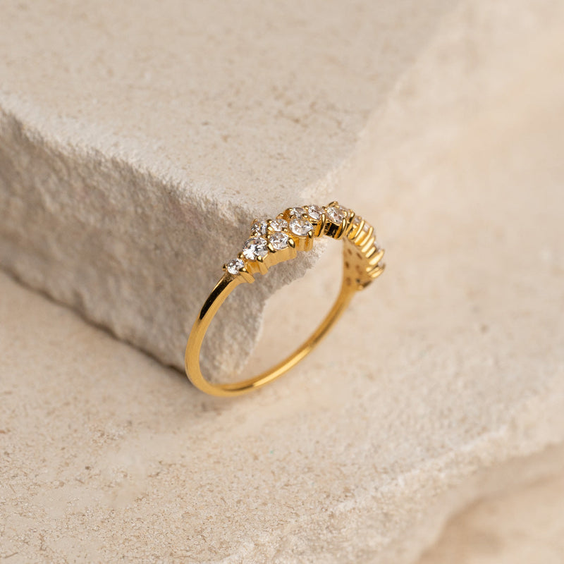 CLAIR CRYSTAL GOLDEN RING