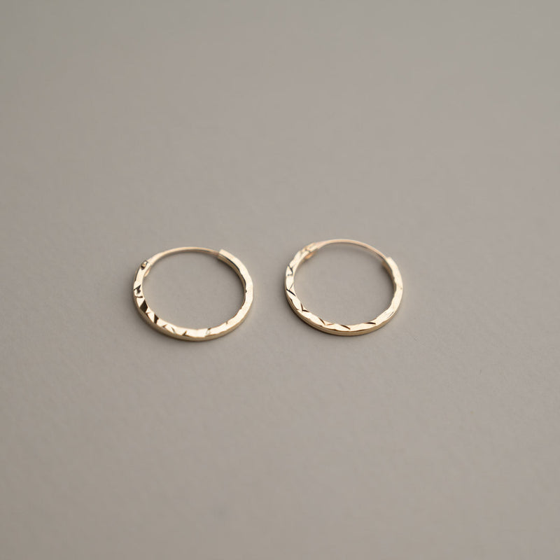 JOHANNA SOLID GOLD CREOL EARRING - 13mm