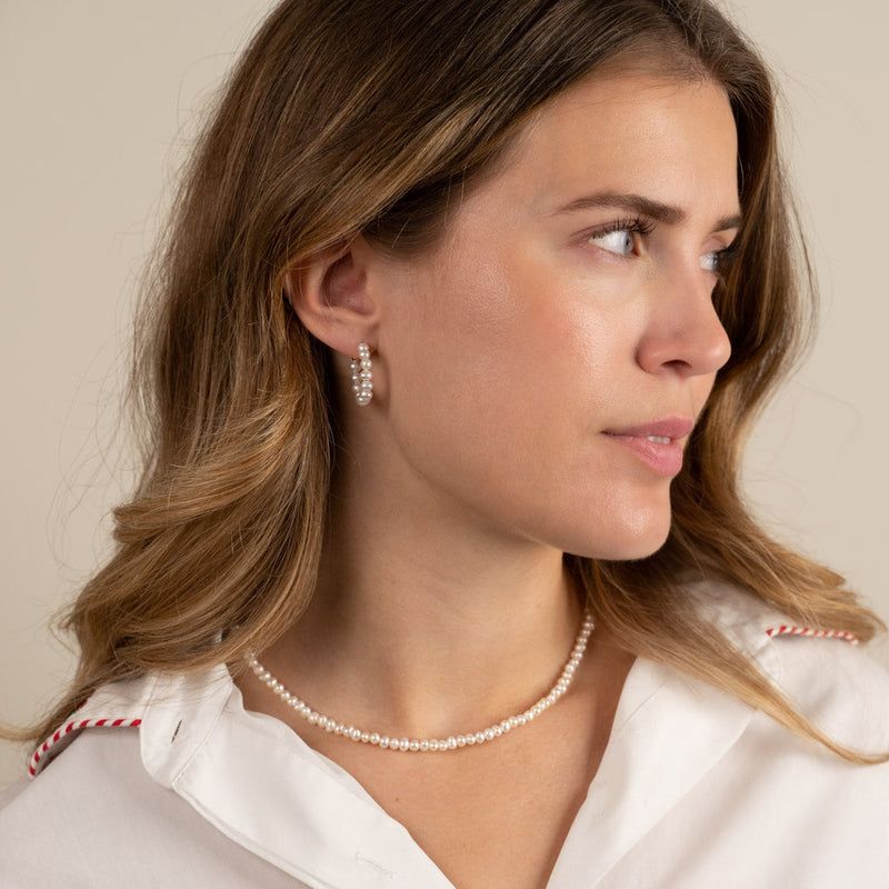 BLAIR PEARL GOLDEN CREOL EARRING