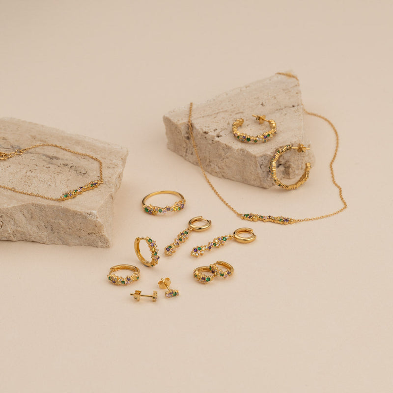 CLAIR RAINBOW GOLDEN CREOL EARRING