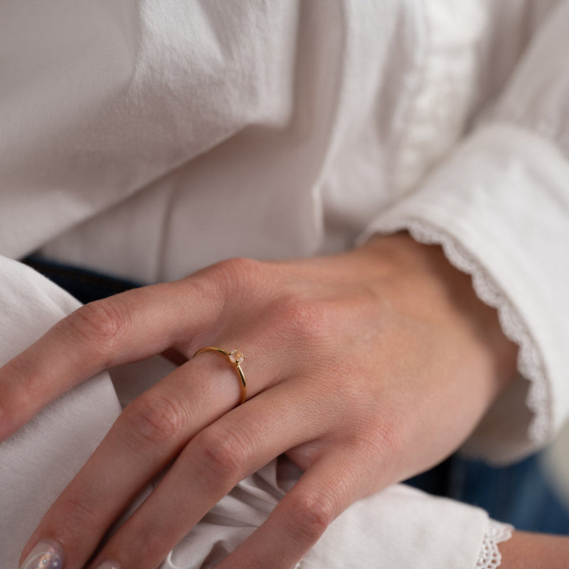 GEMMA ROSE QUARTZ GOLDEN RING