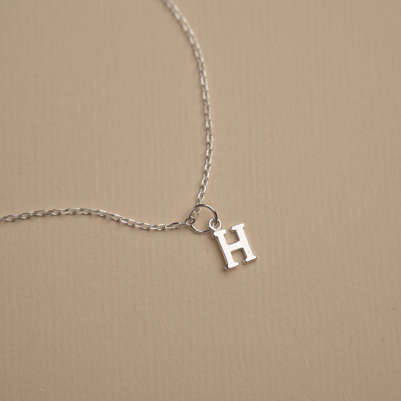 LETTER H SILVER NECKLACE
