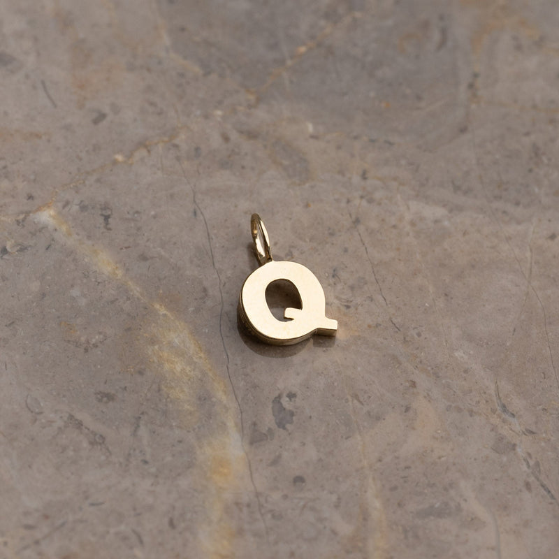 LETTER SOLID GOLD PENDANT