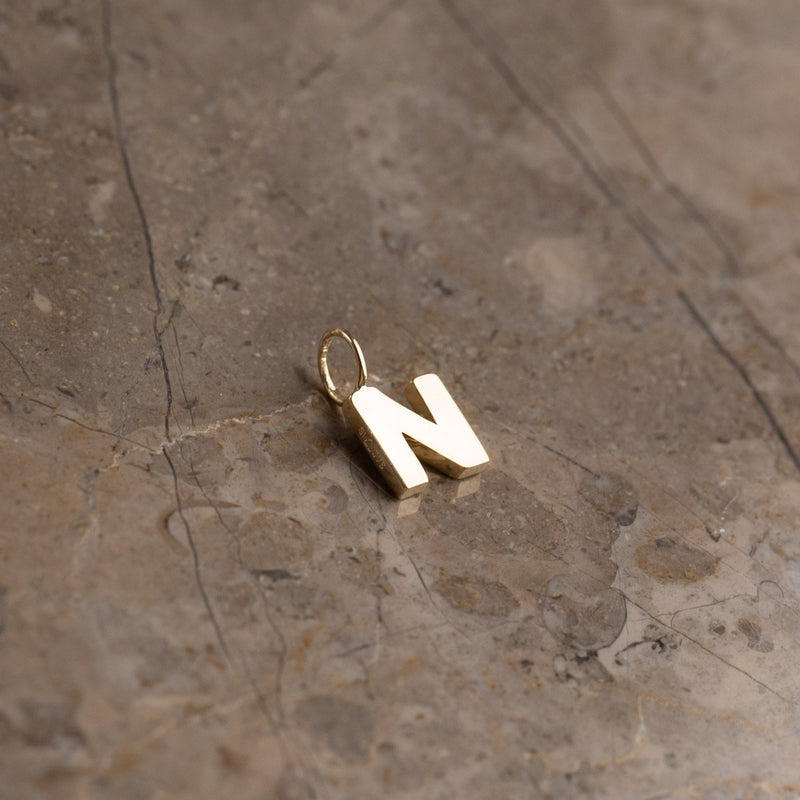 LETTER SOLID GOLD PENDANT