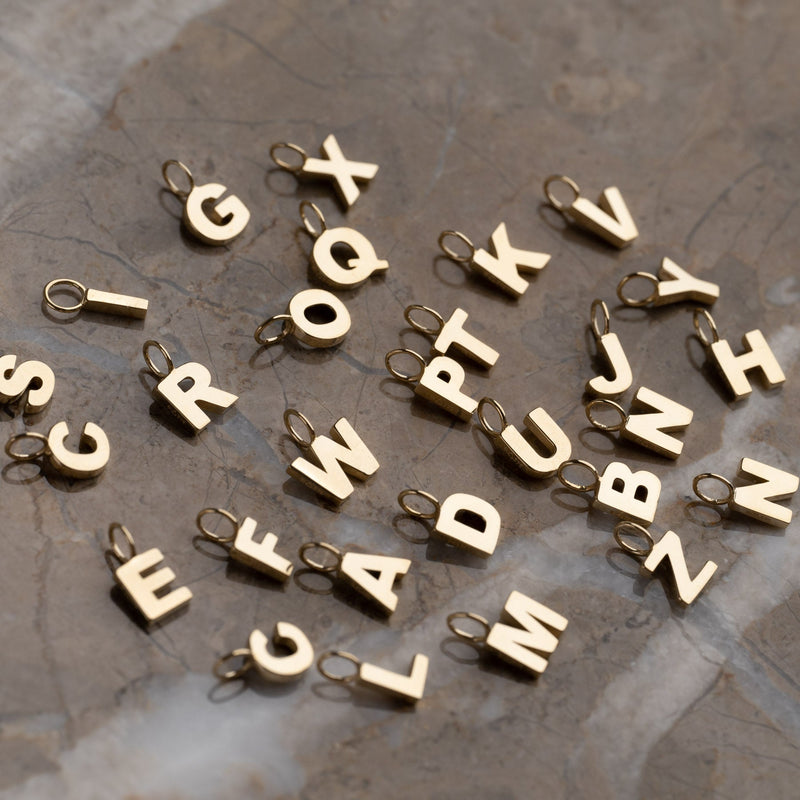 LETTER SOLID GOLD PENDANT