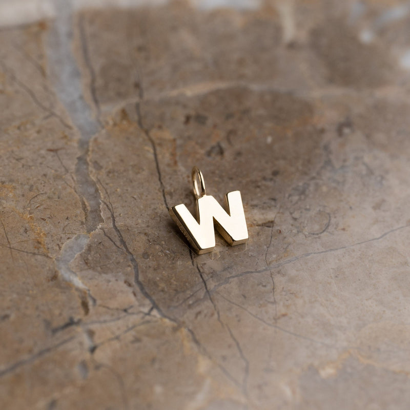 LETTER SOLID GOLD PENDANT