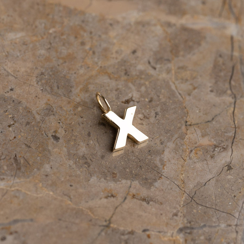 LETTER SOLID GOLD PENDANT