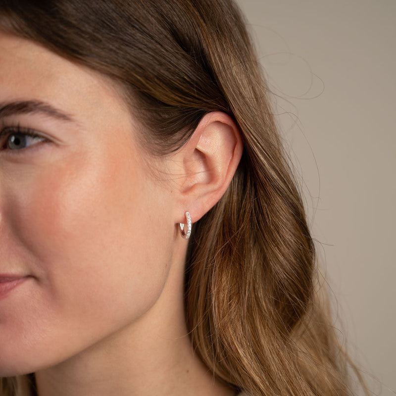 STELLA SMALL SILVER CREOL EARRING